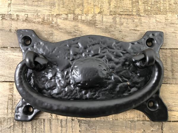 Grote foto deur kast meubel greep met ring ovaal destaki zwart. doe het zelf en verbouw materialen en producten