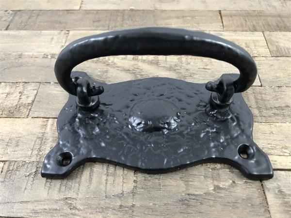 Grote foto deur kast meubel greep met ring ovaal destaki zwart. doe het zelf en verbouw materialen en producten