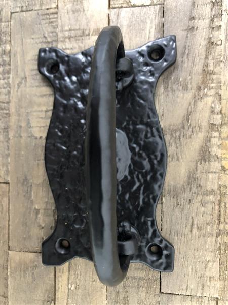 Grote foto deur kast meubel greep met ring ovaal destaki zwart. doe het zelf en verbouw materialen en producten