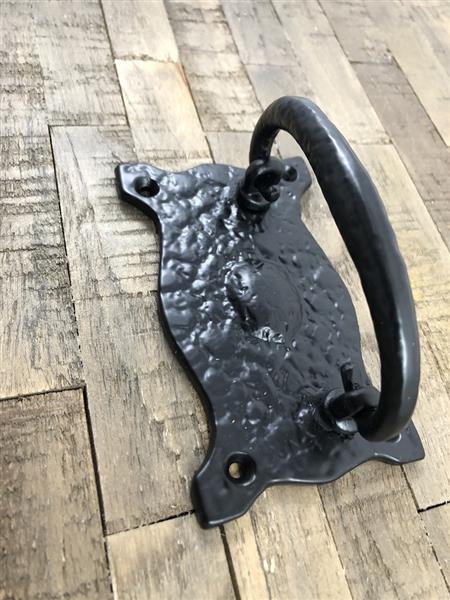 Grote foto deur kast meubel greep met ring ovaal destaki zwart. doe het zelf en verbouw materialen en producten