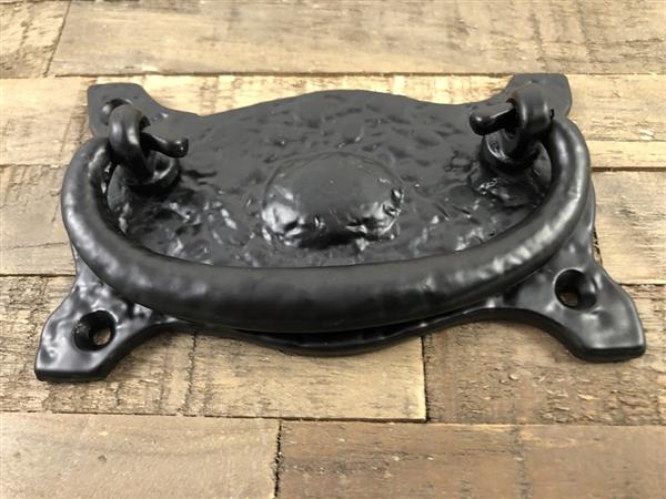 Grote foto deur kast meubel greep met ring ovaal destaki zwart. doe het zelf en verbouw materialen en producten