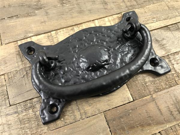 Grote foto deur kast meubel greep met ring ovaal destaki zwart. doe het zelf en verbouw materialen en producten