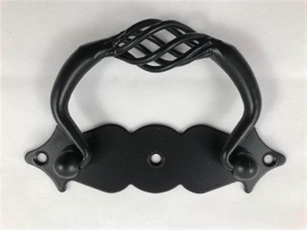 Grote foto een deurgreep gemaakt van smeedijzer met mooi gedraaid handvat mat zwart doe het zelf en verbouw materialen en producten