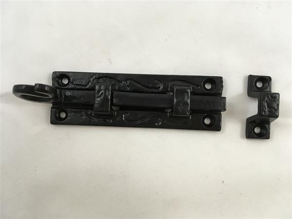 Grote foto een fraaie deurgrendel mat zwart gemaakt van smeedijzer doe het zelf en verbouw materialen en producten