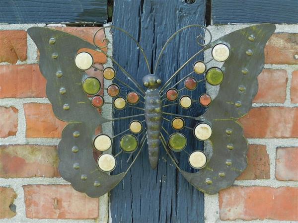 Grote foto vlinder van metaal wanddecoratie tuin en terras tuindecoratie