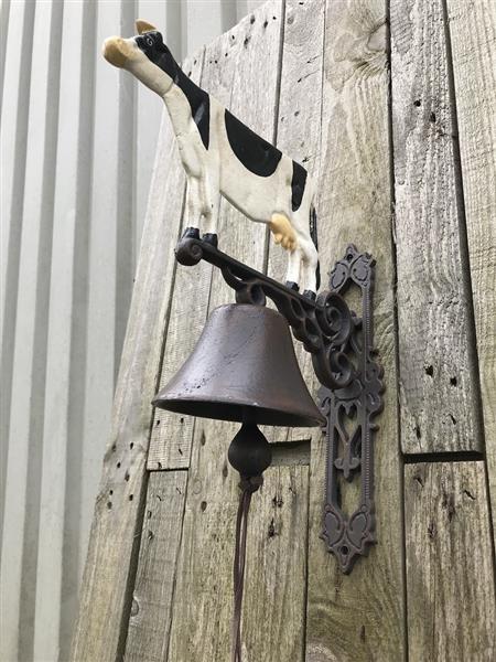 Grote foto deurbel koe wand bel erg leuk tuin en terras tuindecoratie