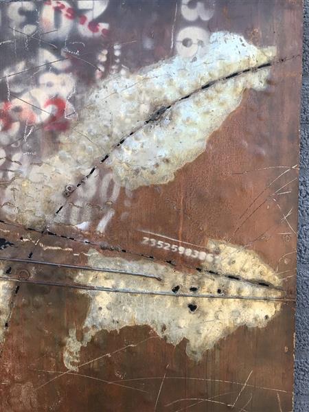 Grote foto metalen schilderij bijzonder en uniek kunstwerk industriele look huis en inrichting woningdecoratie