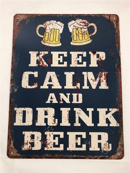 Grote foto bordje met de tekst keep calm and drink beer mooie sign huis en inrichting woningdecoratie