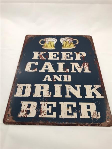 Grote foto bordje met de tekst keep calm and drink beer mooie sign huis en inrichting woningdecoratie