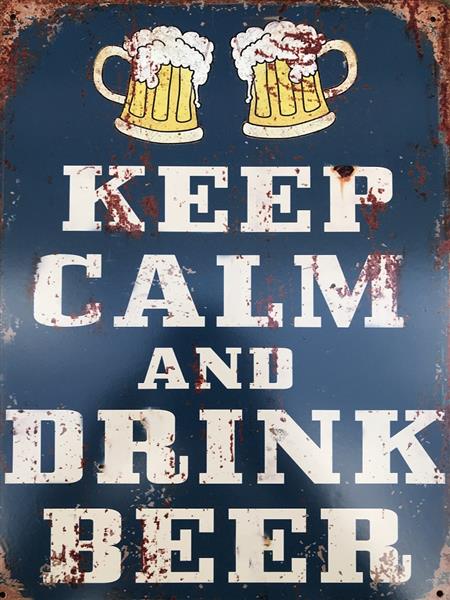 Grote foto bordje met de tekst keep calm and drink beer mooie sign huis en inrichting woningdecoratie