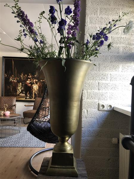 Grote foto 1 prachtige raw aluminium gold bokaal vaas groot. tuin en terras overige tuin en terras
