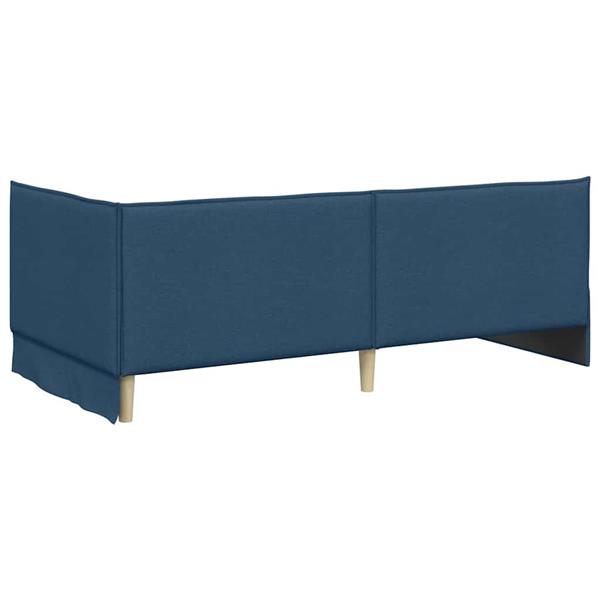 Grote foto vidaxl hoekbedframe met hoofdeinde blauw 90 x 190 cm stof antiek en kunst stoelen en banken