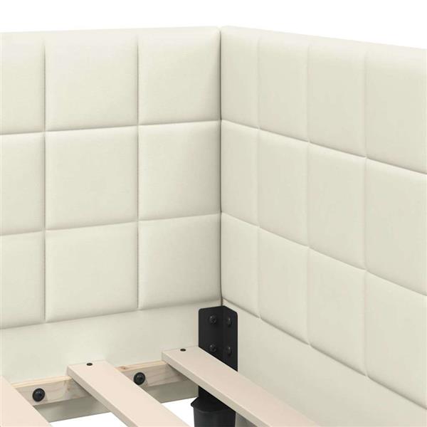 Grote foto vidaxl hoekbedframe met hoofdeinde cr me 80 x 200 cm fluweel antiek en kunst stoelen en banken