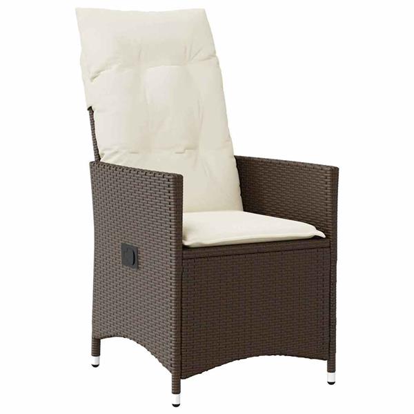 Grote foto vidaxl tuin eetset met kussen 3 pcs bruin poly riet tuin en terras tuinmeubelen