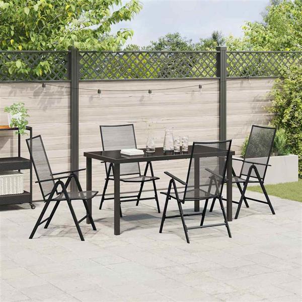Grote foto vidaxl tuin eetset 5 pcs antraciet staal tuin en terras tuinmeubelen