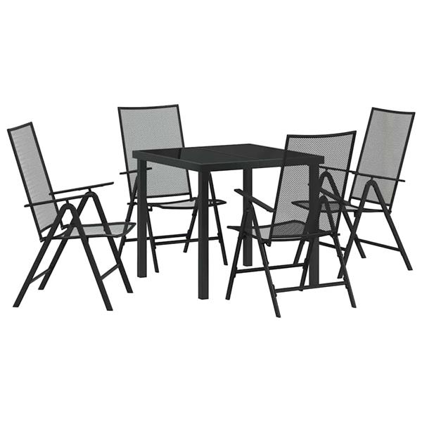 Grote foto vidaxl tuin eetset 5 pcs antraciet staal tuin en terras tuinmeubelen