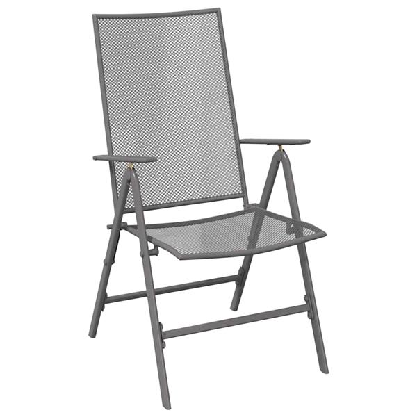 Grote foto vidaxl tuin eetset 3 pcs antraciet staal tuin en terras tuinmeubelen