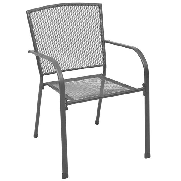 Grote foto vidaxl tuin eetset 3 pcs antraciet staal tuin en terras tuinmeubelen