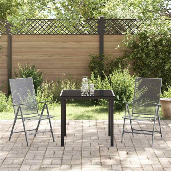 Grote foto vidaxl tuin eetset 3 pcs antraciet staal tuin en terras tuinmeubelen