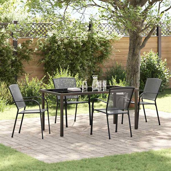 Grote foto vidaxl tuin eetset 5 pcs antraciet staal tuin en terras tuinmeubelen