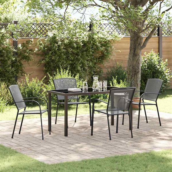 Grote foto vidaxl tuin eetset 5 pcs antraciet staal tuin en terras tuinmeubelen