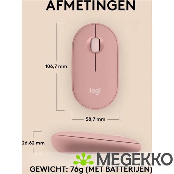 Grote foto logitech pebble 2 m350s roze draadloze muis computers en software overige computers en software