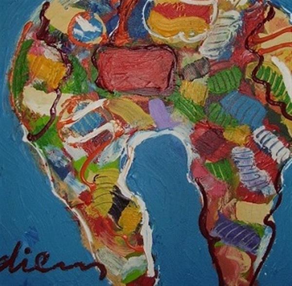 Grote foto peter diem cow blue antiek en kunst modern