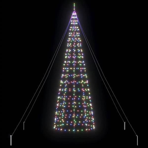 Grote foto vidaxl led kerstboom met grondspiesjes multikleur 400 cm ijzer diversen overige diversen