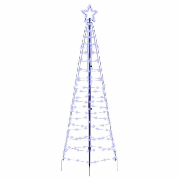 Grote foto vidaxl led kerstboom met grondspiesjes met 390 led blauw 250 cm ijzer diversen overige diversen