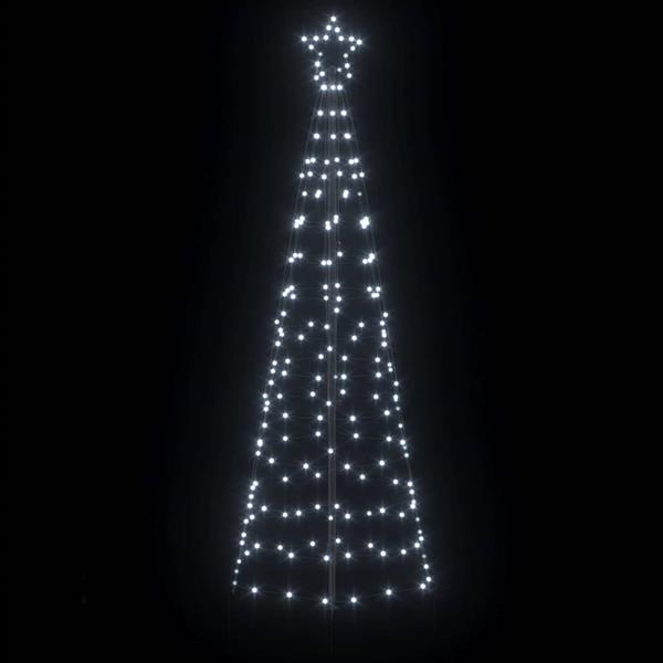 Grote foto vidaxl led kerstboom met grondspiesjes koudwit 250 cm ijzer diversen overige diversen