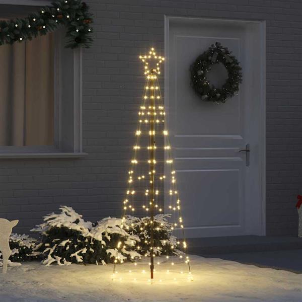 Grote foto vidaxl led kerstboom met grondspiesjes met 390 led goud 250 cm ijzer diversen overige diversen