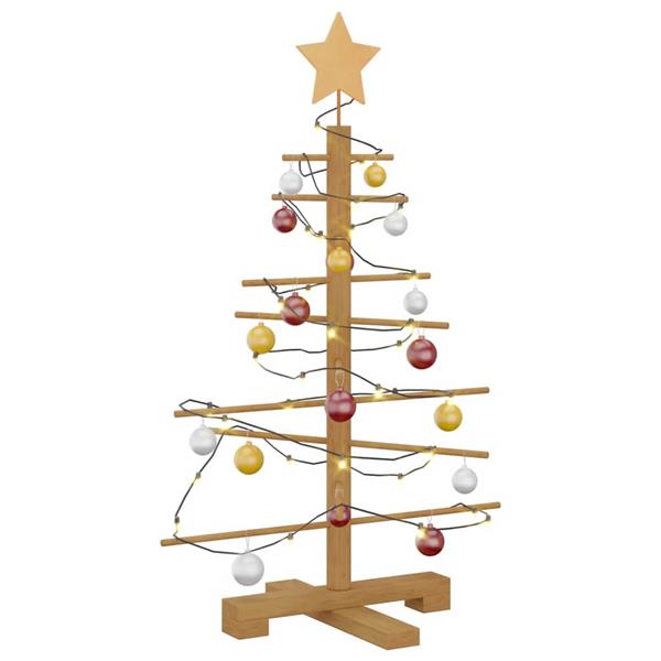 Grote foto vidaxl houten kerstboom met standaard bruin 75 cm bamboe diversen overige diversen