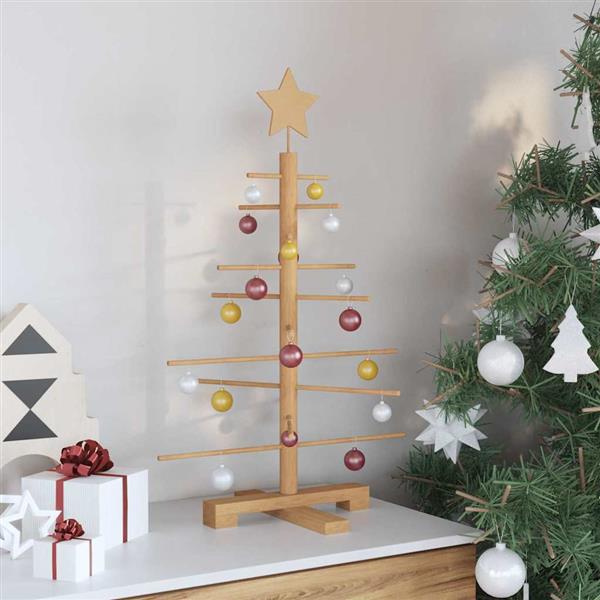 Grote foto vidaxl houten kerstboom met standaard bruin 75 cm bamboe diversen overige diversen