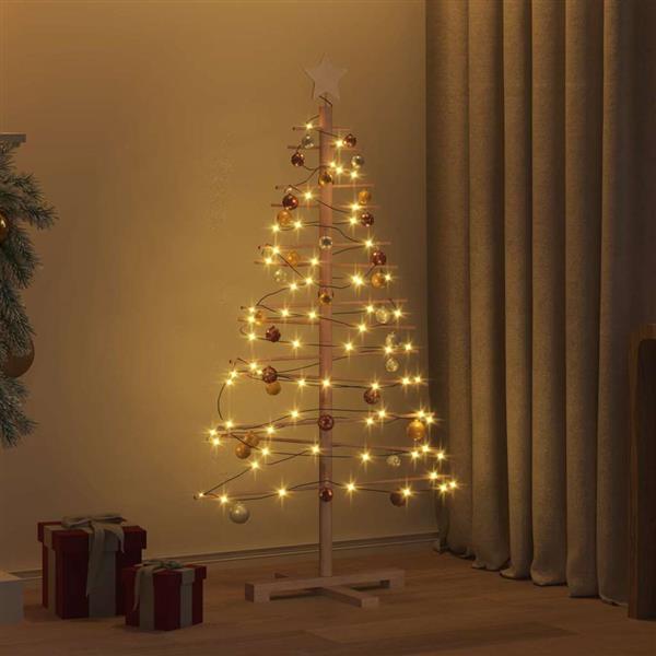 Grote foto vidaxl houten kerstboom met standaard bruin 125 cm bamboe diversen overige diversen