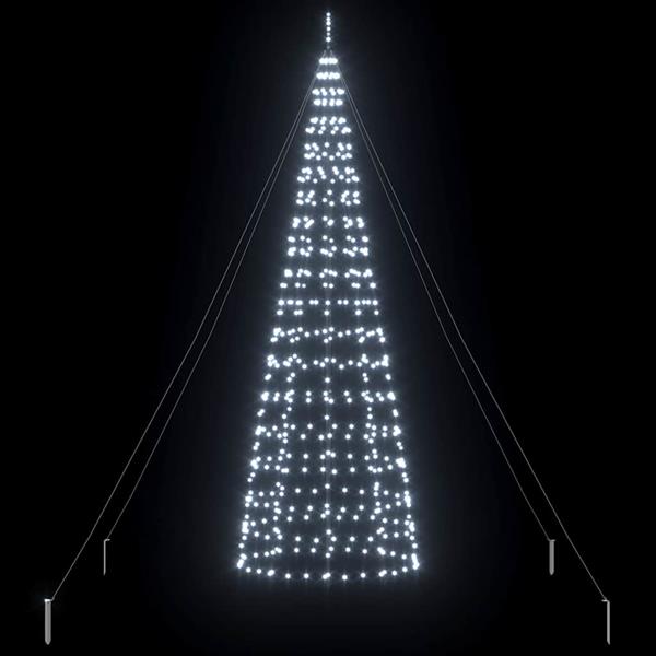 Grote foto vidaxl led kerstboom met grondspiesjes koudwit 400 cm ijzer diversen overige diversen