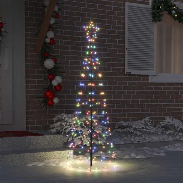 Grote foto vidaxl led kerstboom met grondspiesjes multikleur 250 cm ijzer diversen overige diversen