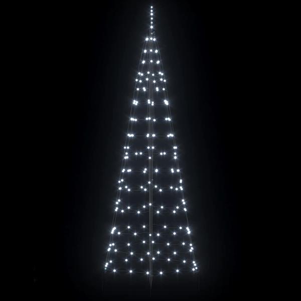 Grote foto vidaxl led kerstboom met grondspiesjes koudwit 250 cm ijzer diversen overige diversen