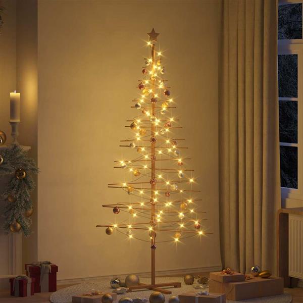Grote foto vidaxl houten kerstboom met standaard bruin 210 cm bamboe diversen overige diversen