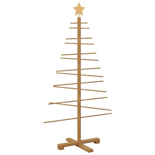 Grote foto vidaxl houten kerstboom met standaard bruin 125 cm bamboe diversen overige diversen