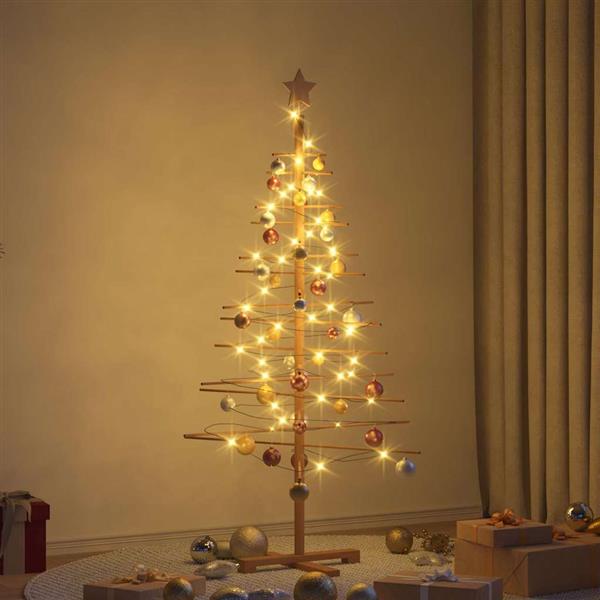 Grote foto vidaxl houten kerstboom met standaard bruin 150 cm bamboe diversen overige diversen