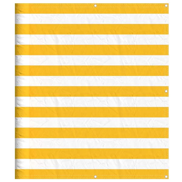 Grote foto vidaxl balkonscherm geel en wit gestreept 120x1000 cm tuin en terras overige tuin en terras