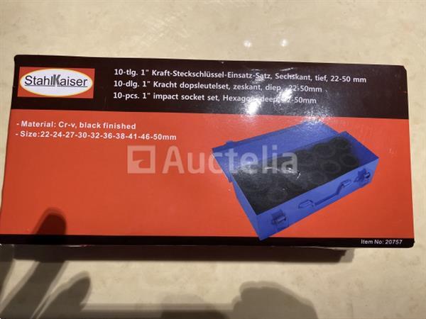 Grote foto zware slagdoppen set 10 delig stahlkaiser 22 50mm in metalen koffer doe het zelf en verbouw gereedschappen en machines