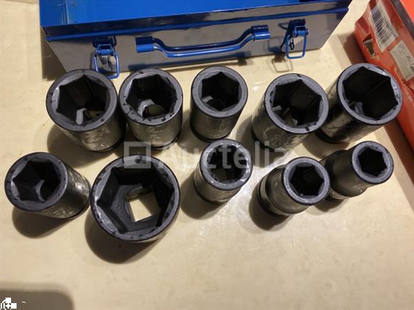 Grote foto zware slagdoppen set 10 delig stahlkaiser 22 50mm in metalen koffer doe het zelf en verbouw gereedschappen en machines