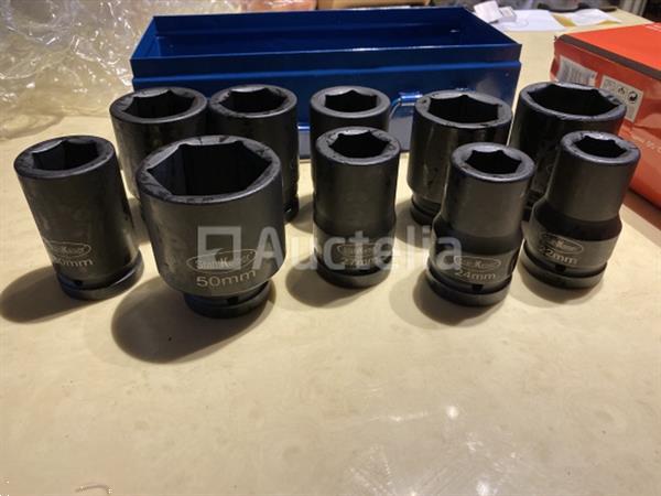 Grote foto zware slagdoppen set 10 delig stahlkaiser 22 50mm in metalen koffer doe het zelf en verbouw gereedschappen en machines