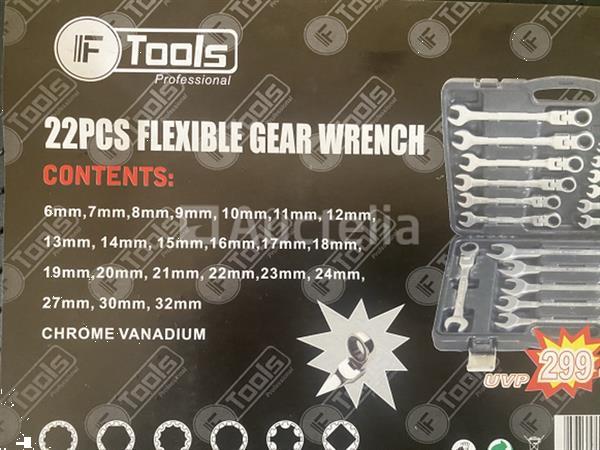Grote foto 22 delige flexibele ringratel steeksleutel set 6 32mm doe het zelf en verbouw gereedschappen en machines