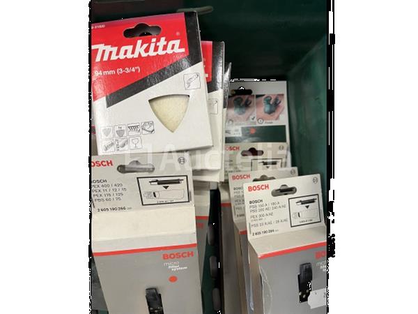 Grote foto partij schuurmiddelen makita en bosch doe het zelf en verbouw gereedschappen en machines