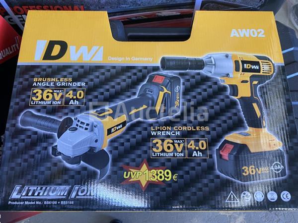 Grote foto accu slijper en slagmoersleutel set 36v 4ah doe het zelf en verbouw gereedschappen en machines