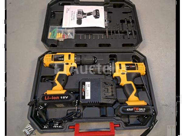 Grote foto kraftworld draadloze schroevendraaierset 18v lithium doe het zelf en verbouw gereedschappen en machines