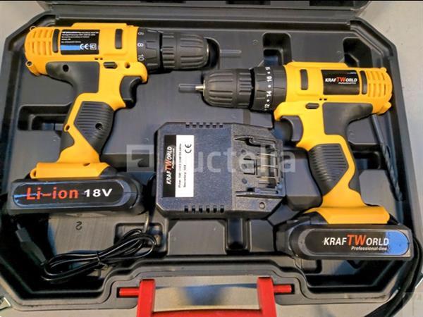 Grote foto kraftworld draadloze schroevendraaierset 18v lithium doe het zelf en verbouw gereedschappen en machines