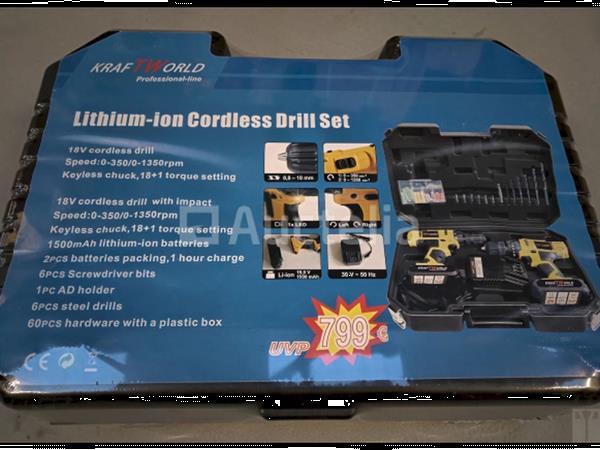 Grote foto kraftworld draadloze schroevendraaierset 18v lithium doe het zelf en verbouw gereedschappen en machines